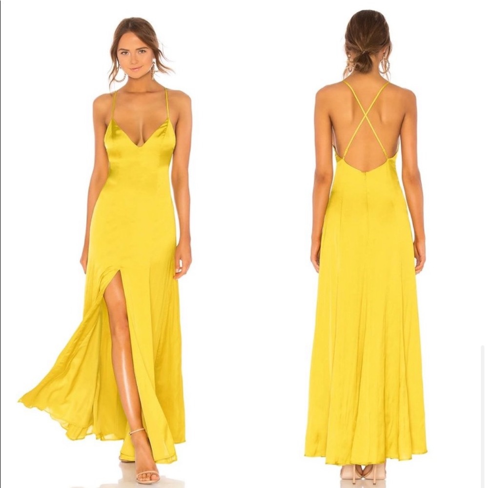 REVOLVE NWT Lovers + Friends Bermuda Satin Maxi Dress M - Picture 2 of 8